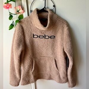 Bebe Tan Pullover Sherpa Sweater